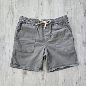 gray canvas casual activewear medium length drawstring shorts | MENS M